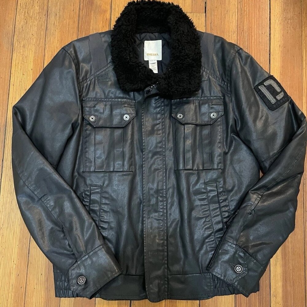 Rare Diesel Leather Pilot Bomber Jacket Men size (M)